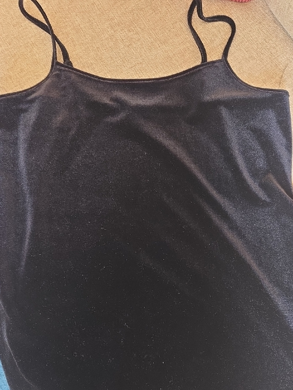 Ann Taylor Factory Black Velvet Spaghetti Strap Cami